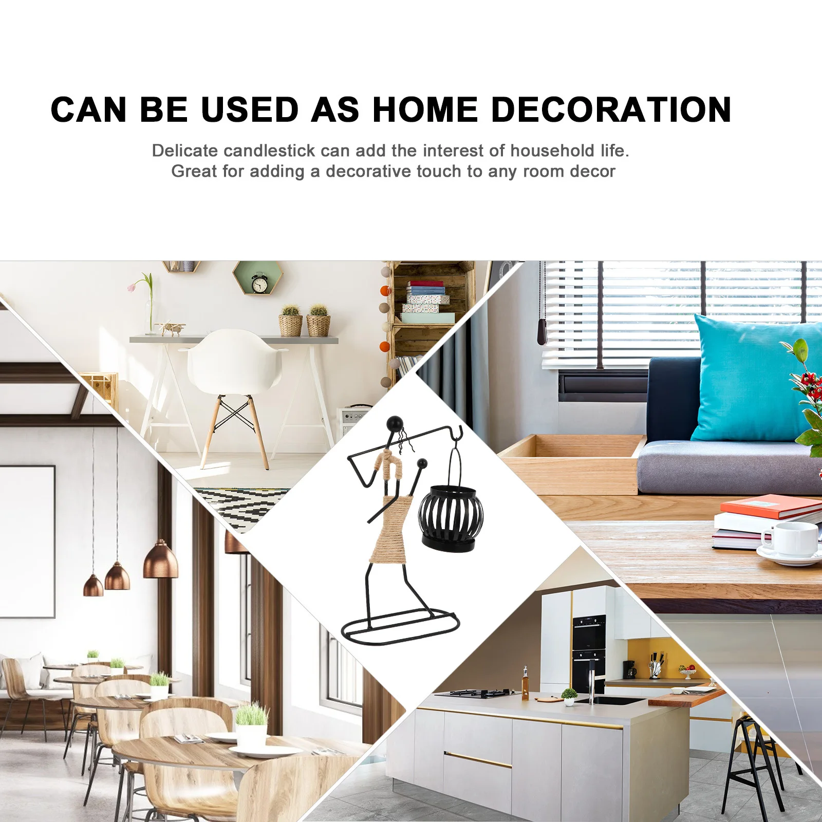 

1Pcs Iron Candlestick Delicate Design for Home Decor Reusable No Break Easy Storage Christmas Parties Valentine's