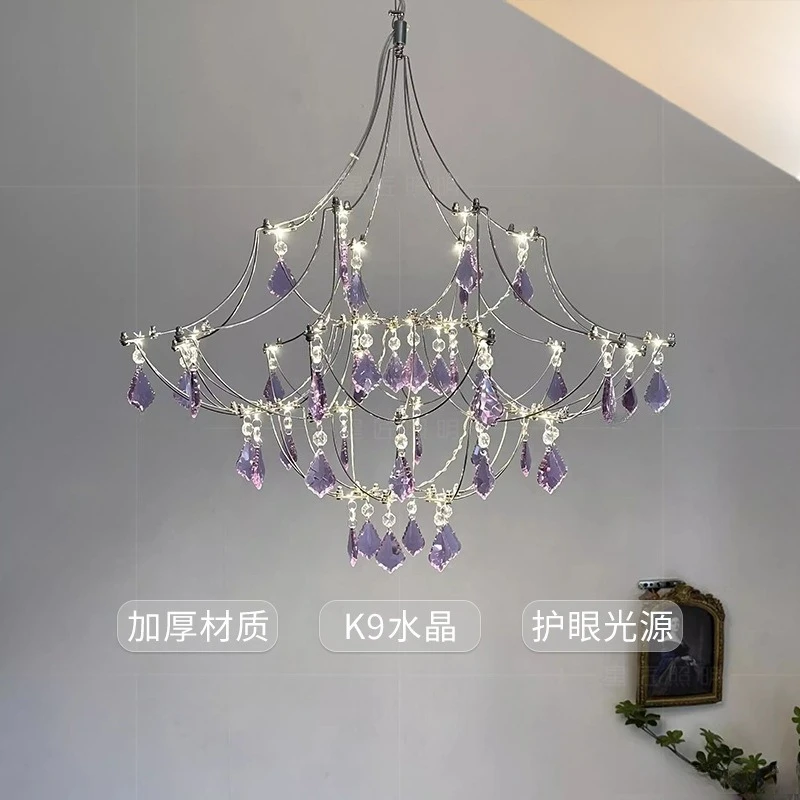 

Firefly crystal chandelier modern light luxury bedroom villa living room chandelier cloakroom duplex apartment chandelier