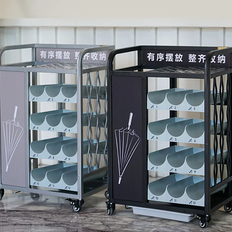 Multi-layer Umbrella Storage Rack, Iron Painting Process, Waterproof and Durable Shelf with Serial Number