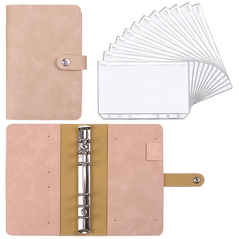 

A6 Planner Binder Budget Planner Cash Envelope Binder With 12 PCS Budget Binder Envelopes Pockets and Stickers