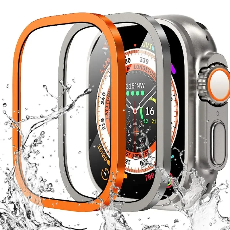 Screenprotector Voor Apple Watch Ultra 49 Mm Accessoires Metalen Bumper + Gehard Glas Aluminium Cover Hd Iwatch Ultra 49 Mm