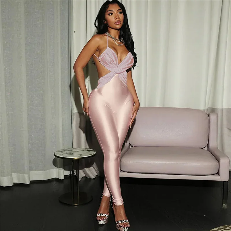 Doyerl المرقعة حللا أنيقة للمرأة Y2K السباغيتي حزام عارية الذراعين متقاطع Ruched Bodycon رومبير مثير نادي وتتسابق