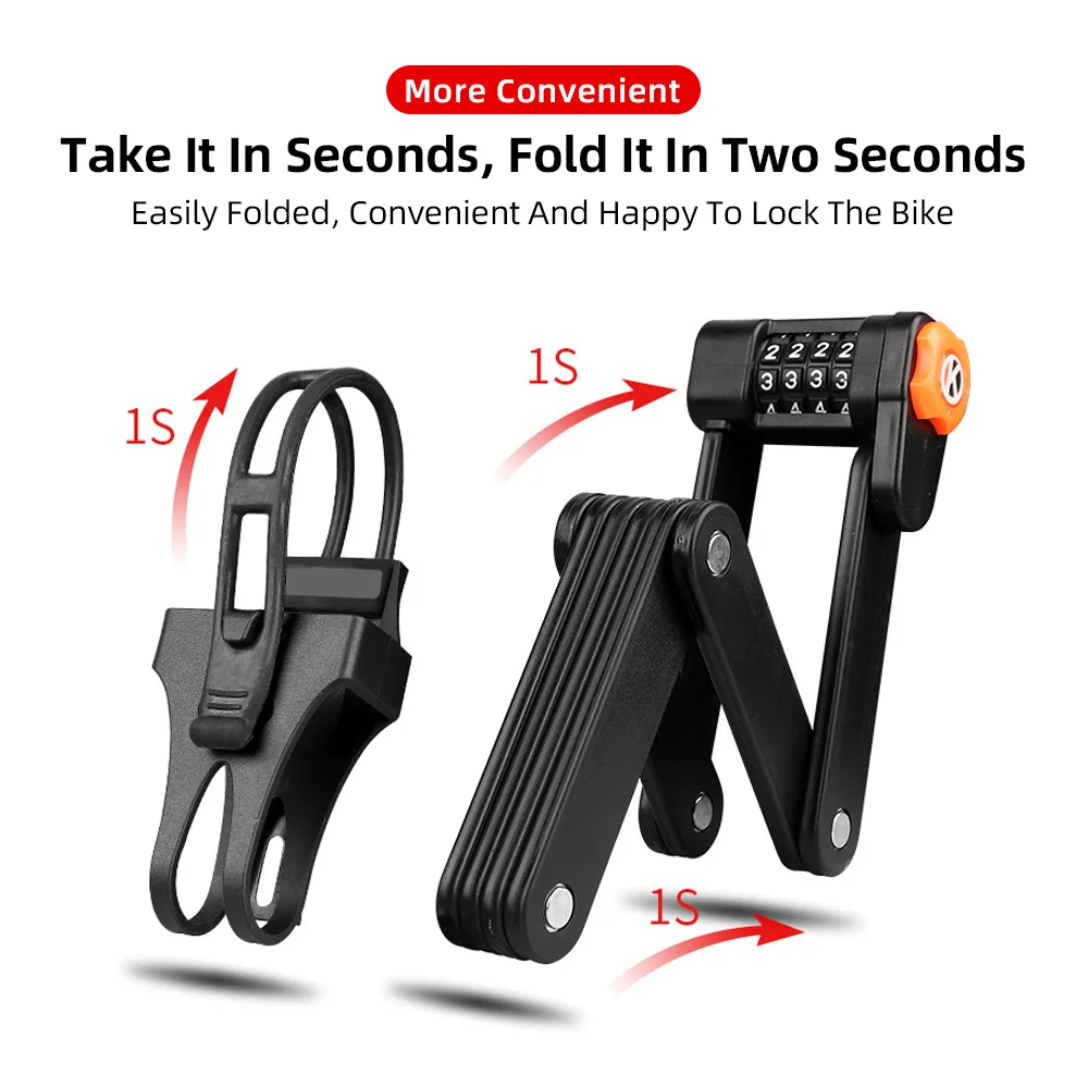 Bike Lock Combination Secure Two Bikes Anti-Theft Combination Folding Lock Crafted Password Convenient Motorcycle Ebike Lock