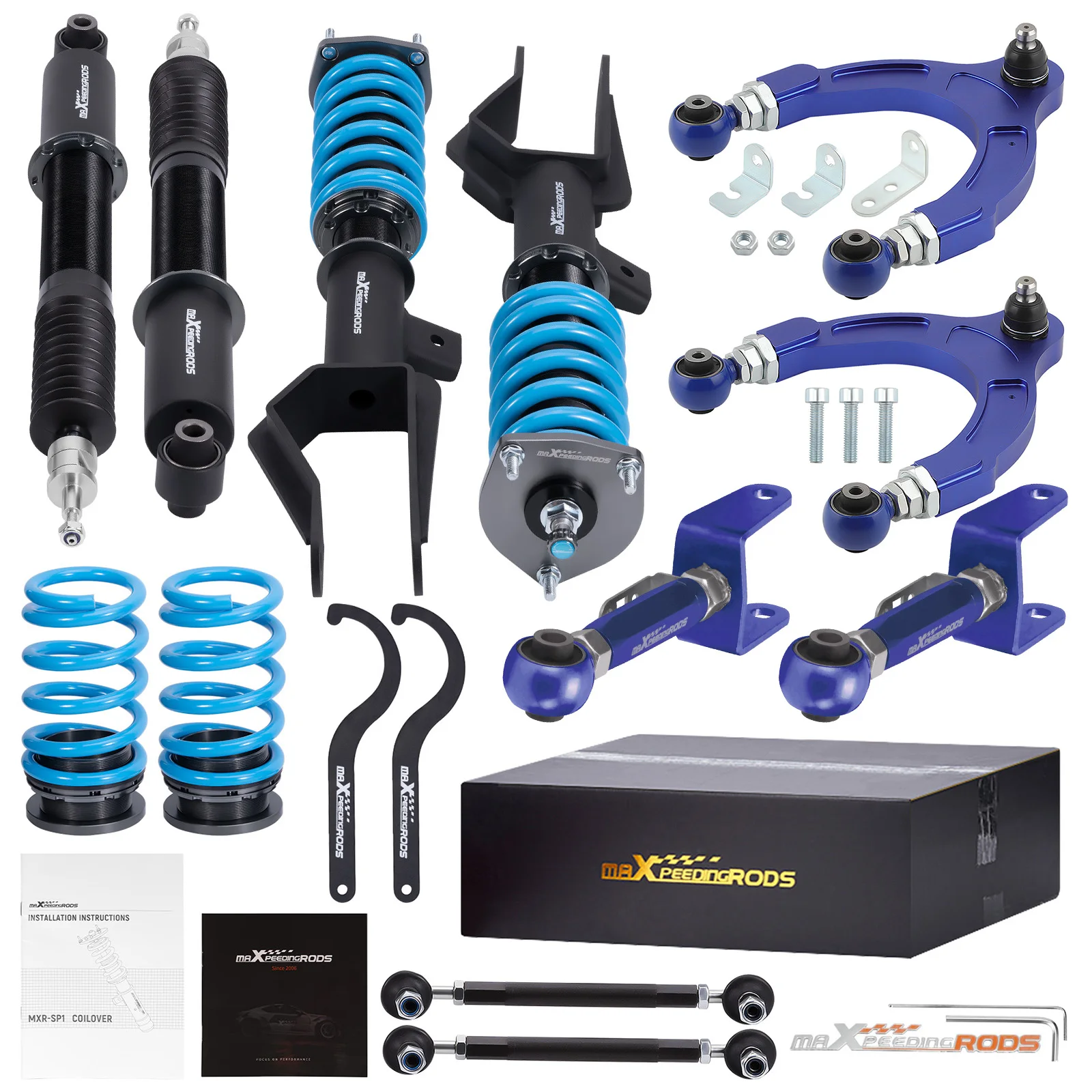 

Coilovers, Suspension Struts + Rear Front Upper Control Arms Toe Camber For Tesla Model 3/Y 17-22