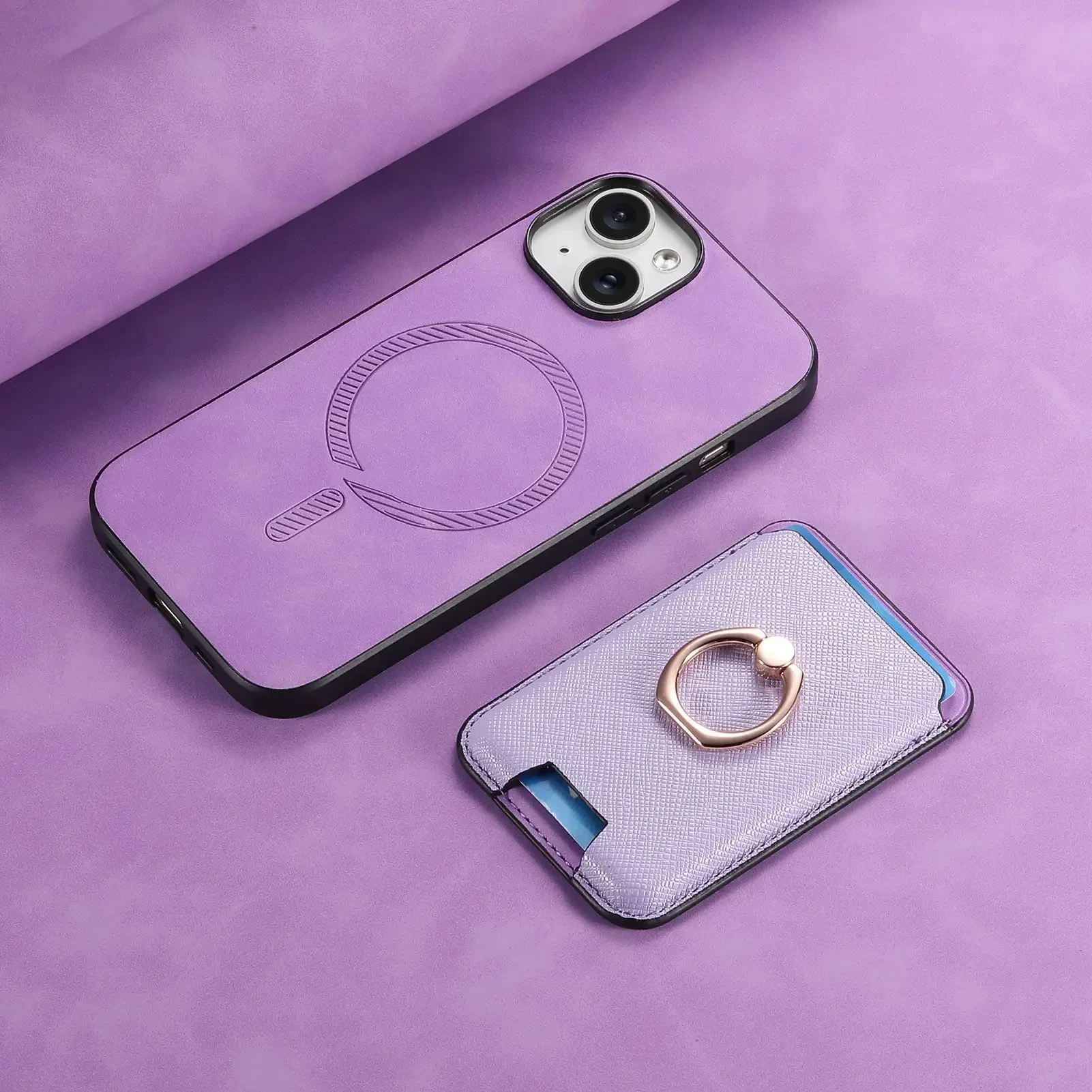 Magnetic Magsafe Wallet Case with Card Holder for IPhone 15 14 13 12 11 Pro Max XS XR 7 8 Plus Ring Holder PU Leather Cover