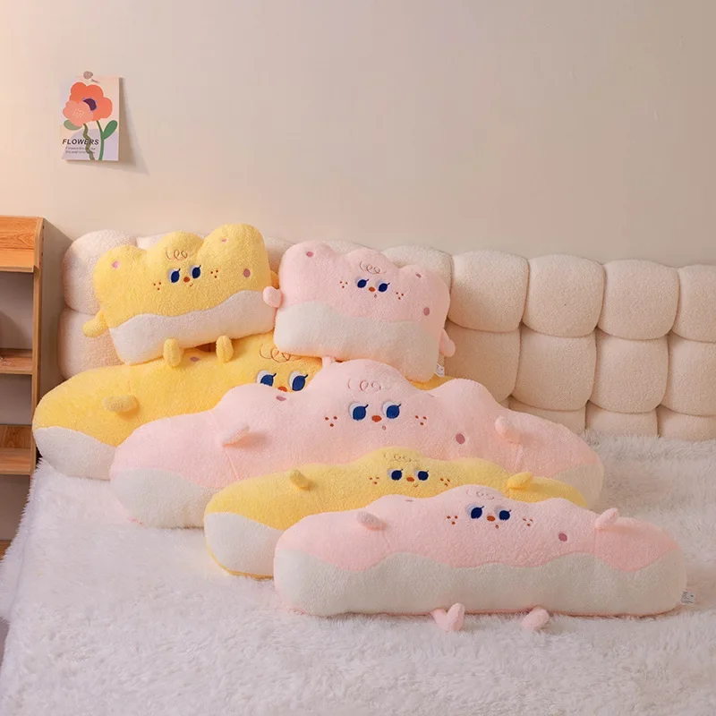 New Cute Cheese Bun Waist Support Back Cushions Soft Long Bar Pillow Leg Clamp Pillows Sleeping Pillow Sofa Cushion