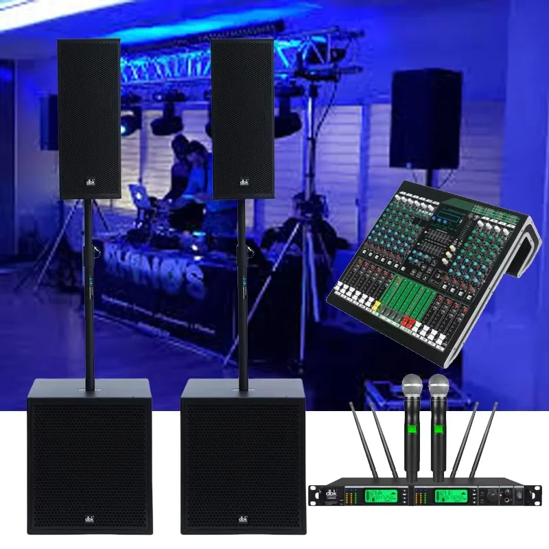 Indoor Outdoor Dual 8 Inch Speaker+18 Inch Active Subwoofer Medium Line Array Column Speaker 18 Inch Powered Subwoofer PA System