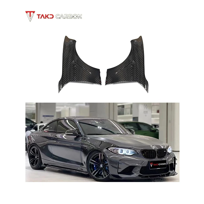 TAKD CARBON Brand 3K Twill Carbon Weave Dry Carbon Fiber Material Wheel Fenders For BMW M2 M2C Competition F87