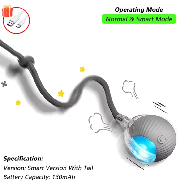 Intelligent interactive cat ball long-lasting and durable easy to clean intelligent obstacle avoidance pet cat and dog toys view 5