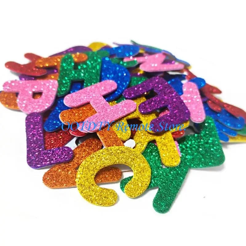 Shimmering Letter Sticker Glittering Star Heart Letter Adhesive Foam Sticker