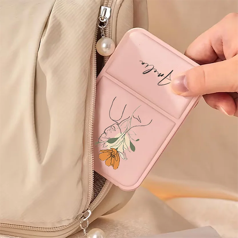 Custom Ultra-Thin PU Leather Folding Mirror Retro Artistic PU Leather High Beauty PU Makeup Mirror as a Gift for Girls Girl Hea