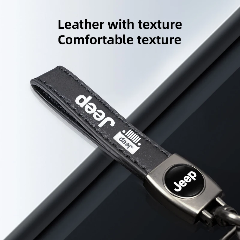 الجلود شعار السيارة مفتاح سلسلة حلقة كيرينغ اكسسوارات ل جيب جراند شيروكي رانجلر JK المصارع البوصلة رينيجيد باتريوت #6