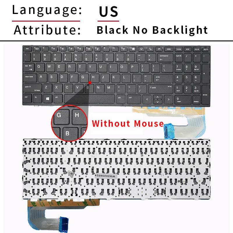 HP EliteBook 855 850 G5 G6, ZBook 15u g5 g6 HPM17B7 백라이트 용 교체 미국/러시아 스페인어 노트북 키보드