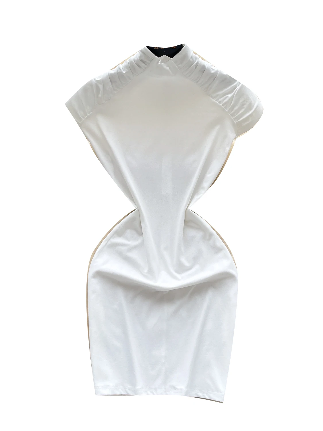 Été nouveau Sle pur désir fille chaude plissée ort Sve col haut minceur moulante enveloppement autour de la taille haute a-ligne Dr