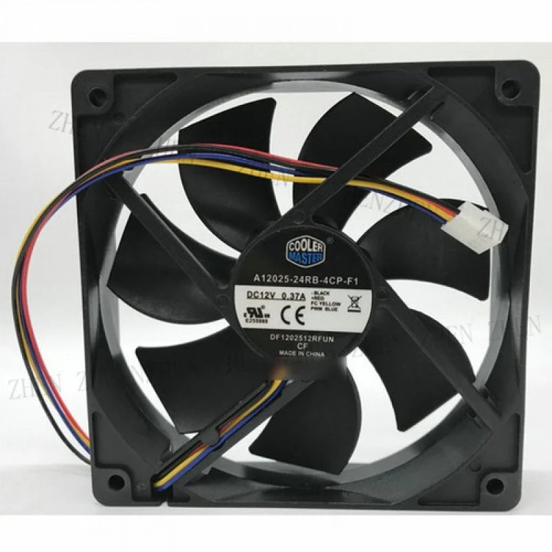 y-1-個-クーラーマスター-a12025-24rb-4cp-f1-dc12v-037a-4-線式シャーシ-cpu-ファン用新品--qw。