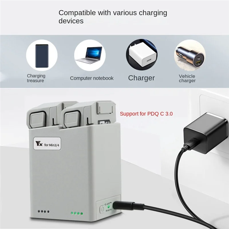 Charger Hub For MINI 3/4 Pro Screen Display Digital Intelligent Fast Charging 2 Batteries For MINI 3/4 Pro Accessorie