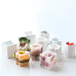 아로마 테라피 캔들 컵 몰드 펜 홀더 보관함, 클레이 실리콘 몰드, 화분 꽃병, 콘크리트 시멘트 수지 몰드
