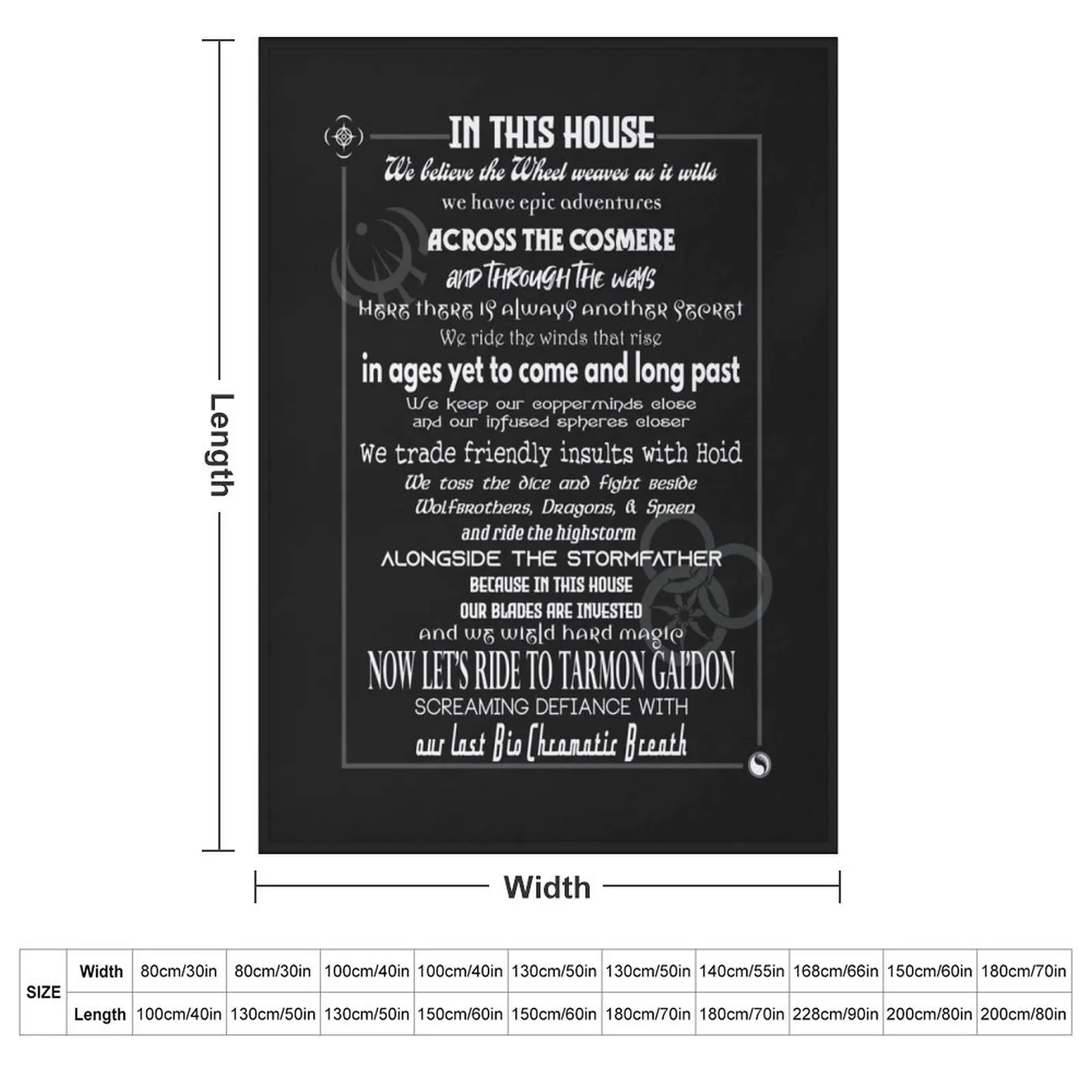 In This House - WoT/Cosmere edition Throw Blanket decorative Picnic Plush Shaggy Blankets