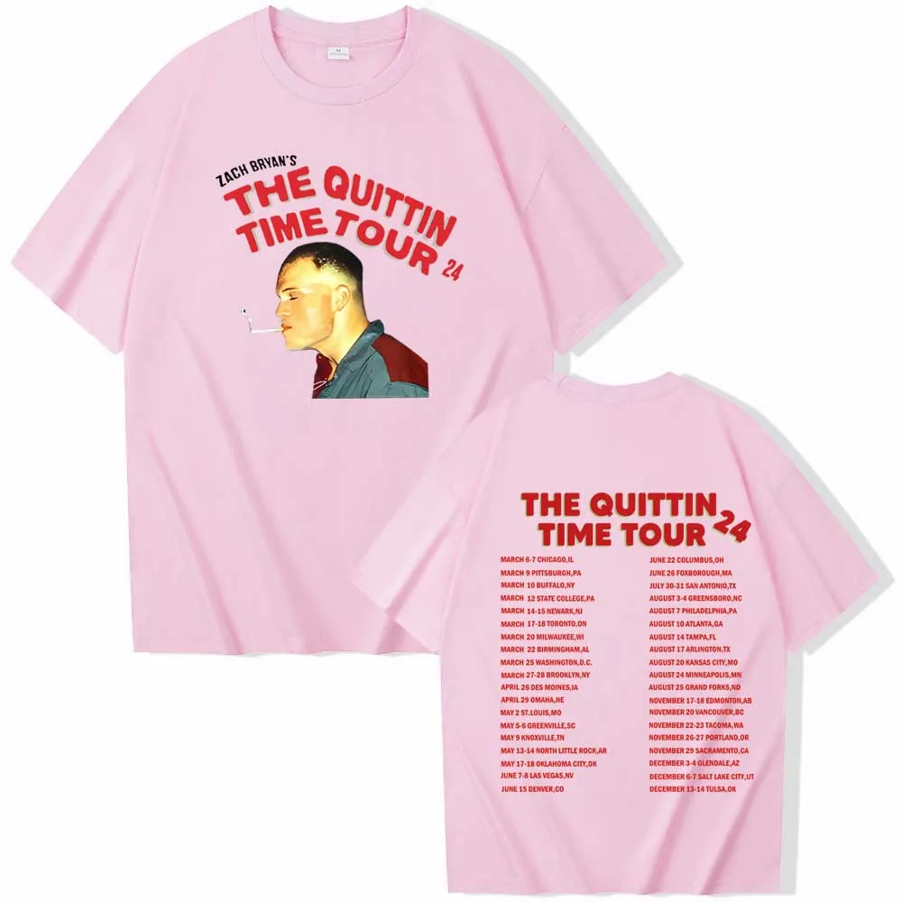 Zach Bryan The Quittin Time Tour 2024 T-Shirts Unisex Harajuku O-Neck Short Sleeve Shirts Fans Gift