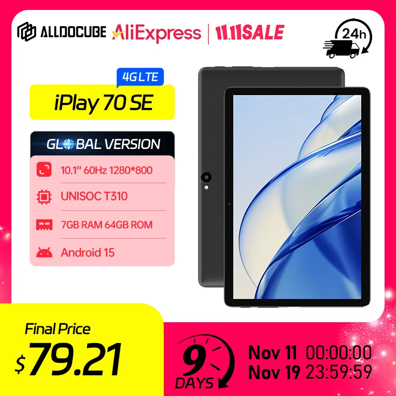 ALLDOCUBE iPlay 70 SE Unisoc T310 10,1-дюймовый дисплей 60 Гц, 7 ГБ (3 ГБ + 4 ГБ виртуальной) Оперативная память, 64 ГБ ПЗУ, 5500 мАч, планшет LTE, Android 15 ALLDOCUBE iPlay 70 SE Unisoc T310 10,1-дюймовый дисплей 60 Гц, 7 ГБ (3 ГБ + 4 ГБ виртуальной) Оперативная память, 64 ГБ ПЗУ, 5500 мАч, планшет LTE, Android 15
