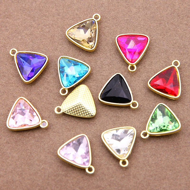 10pcs Charms Birthstone Birth Stone 19*17mm Pendants DIY Handmade Making Findings Color Crystal For Necklac Bracelet