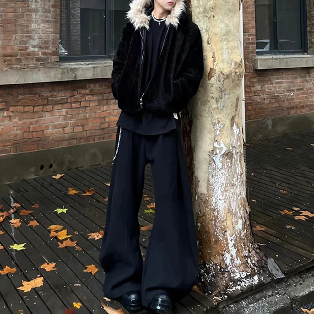 Korean Mens High Quality Fashion Y2k Hooded Jacket Autumn And Winter New High Street Trend Thick Warm Casual Coat Jacket Men