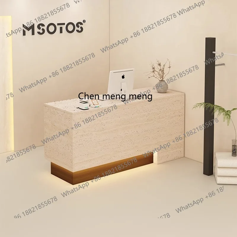 

Simple modern cashier with lights Clothing store Bar counter Table pattern cabinet Nail art store Reception front desk