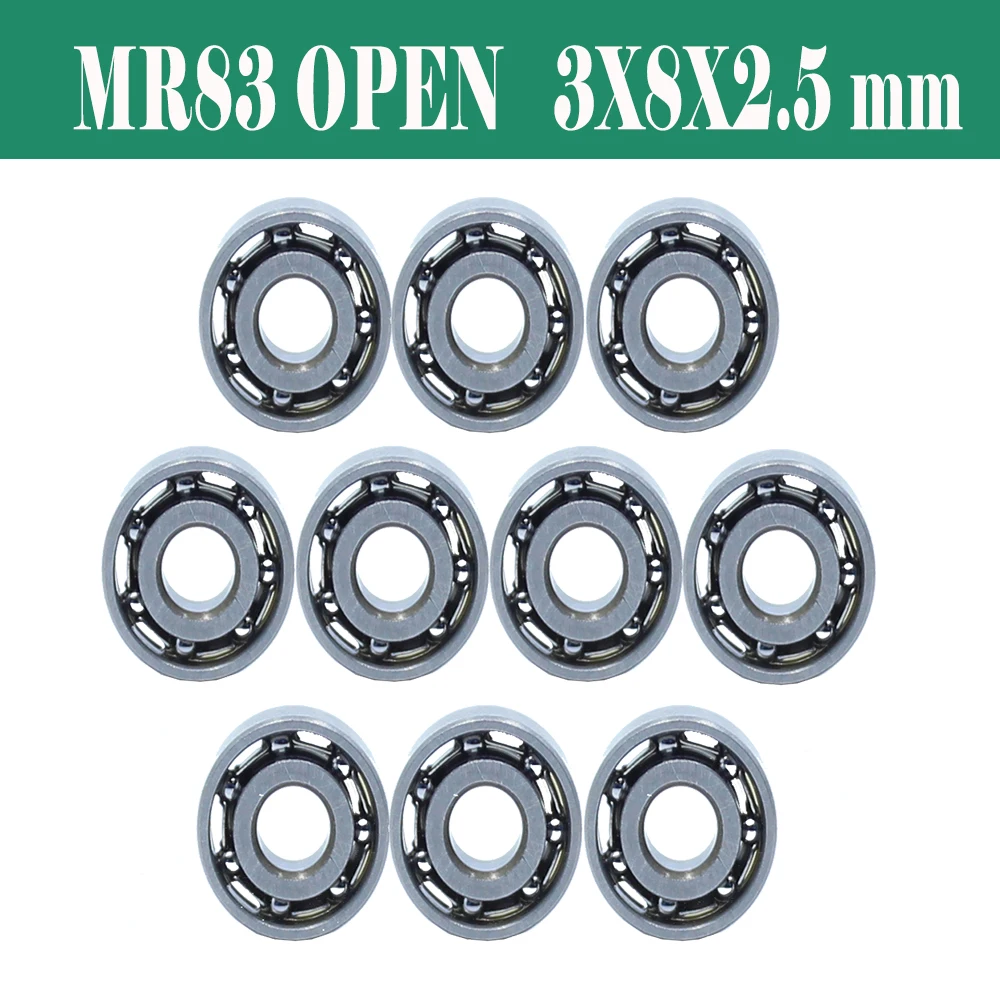 MR83 OPEN Ball Bearing 3*8*2.5 mm 10PCS ABEC-1 Non Standard Deep Groove Bearings MR83