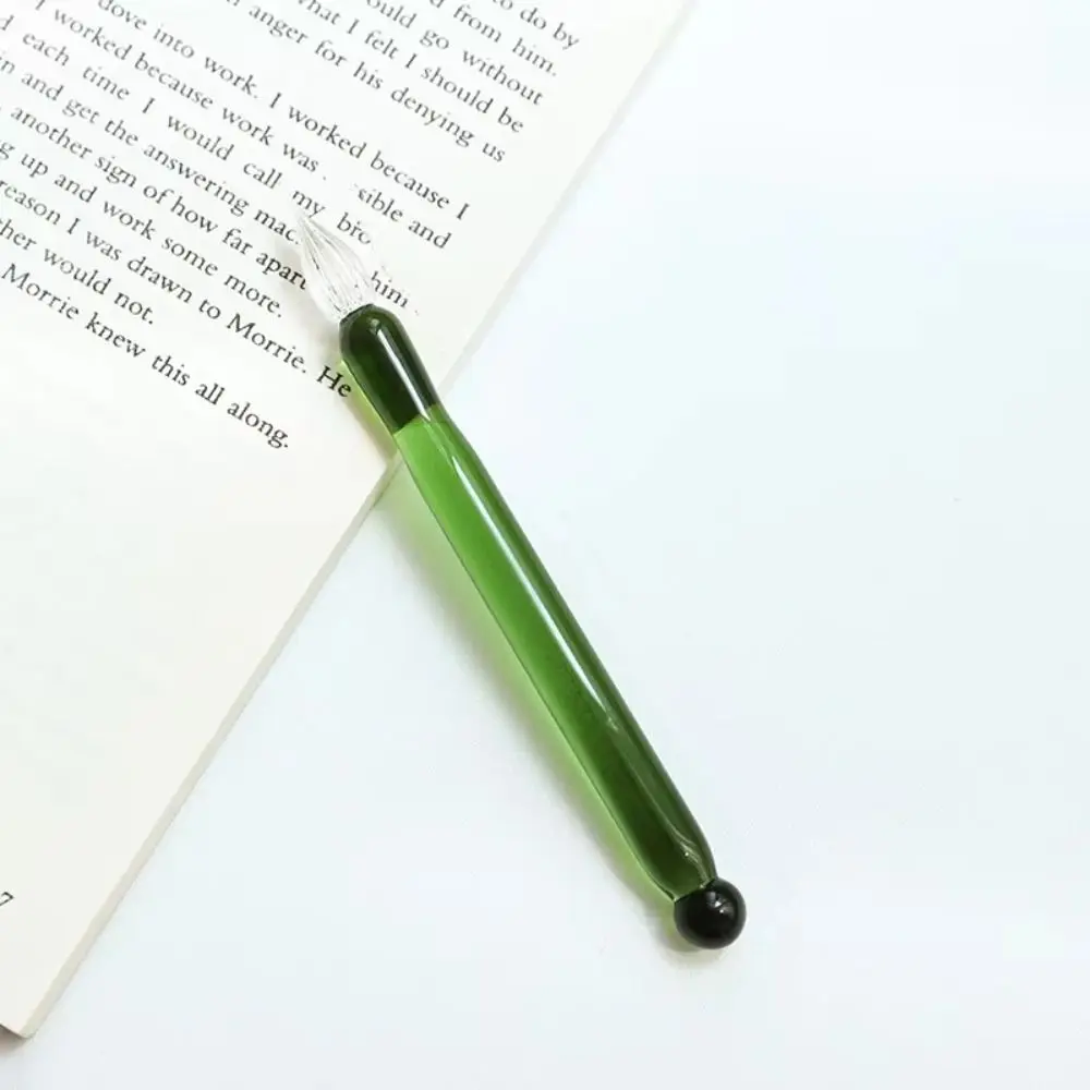 

Stationery Transparent Glass Dip Pen Signature Reusable Dipping Pen Colorful Calligraphy Glass Fountain Pen Art Painting