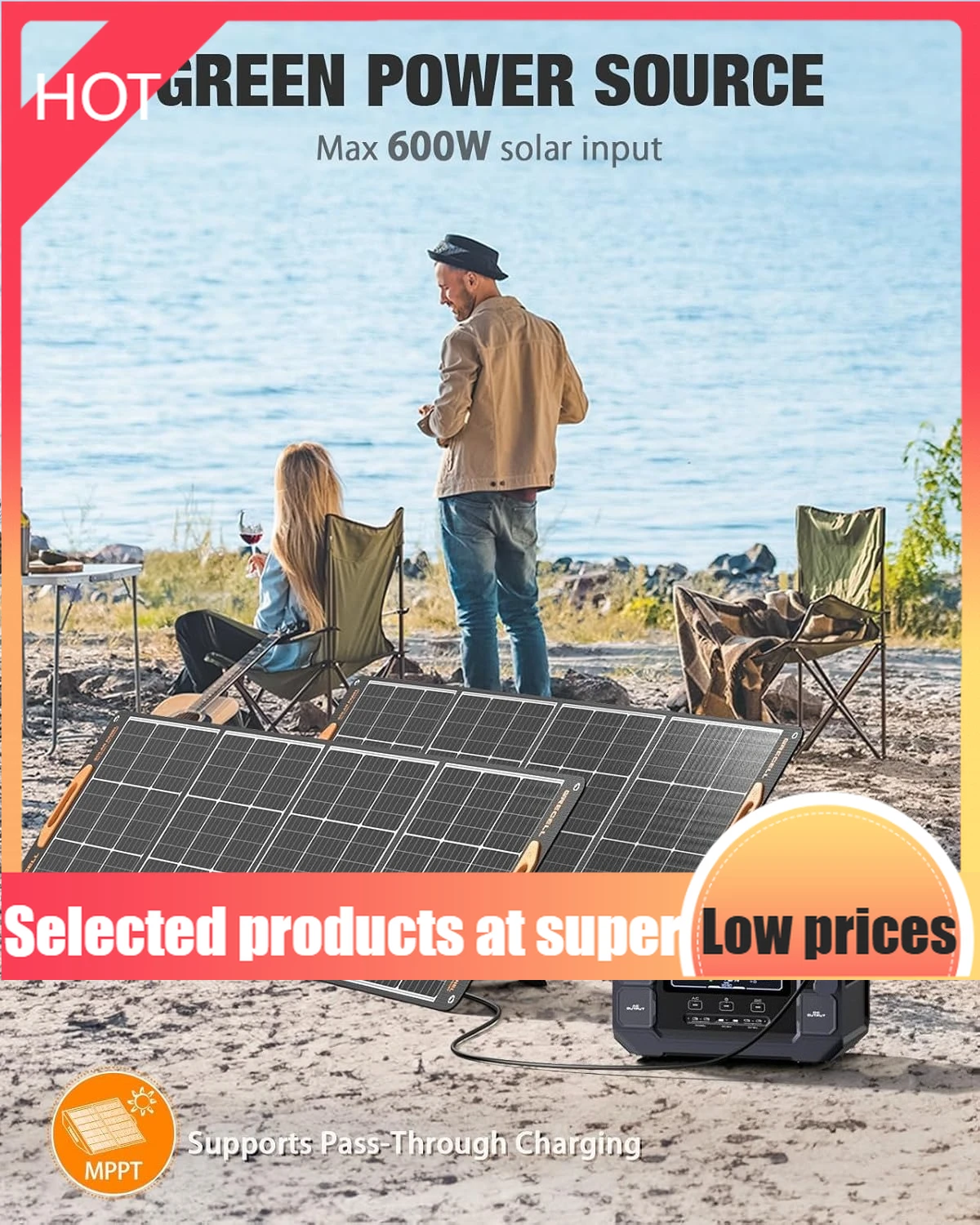 

Лимитированная серия: Солнечный генератор 2200 Вт, портативная электростанция 1126 Вт·ч (4800 Вт пиковой мощности), быстрая зарядка за 1,25 часа, аккумулятор LiFePO4