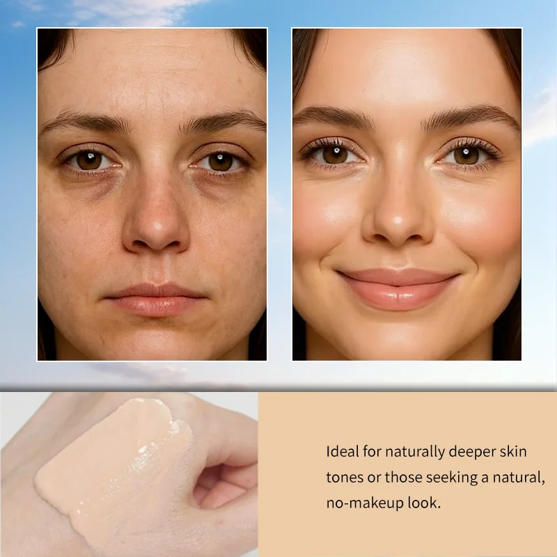 Tinted Sunscreen-Instant Glass Skin Glow BB Cream With SPF 50, Natural Glow,Waterproof, Warm Yellow Tone That Adapts To Skin - view 2