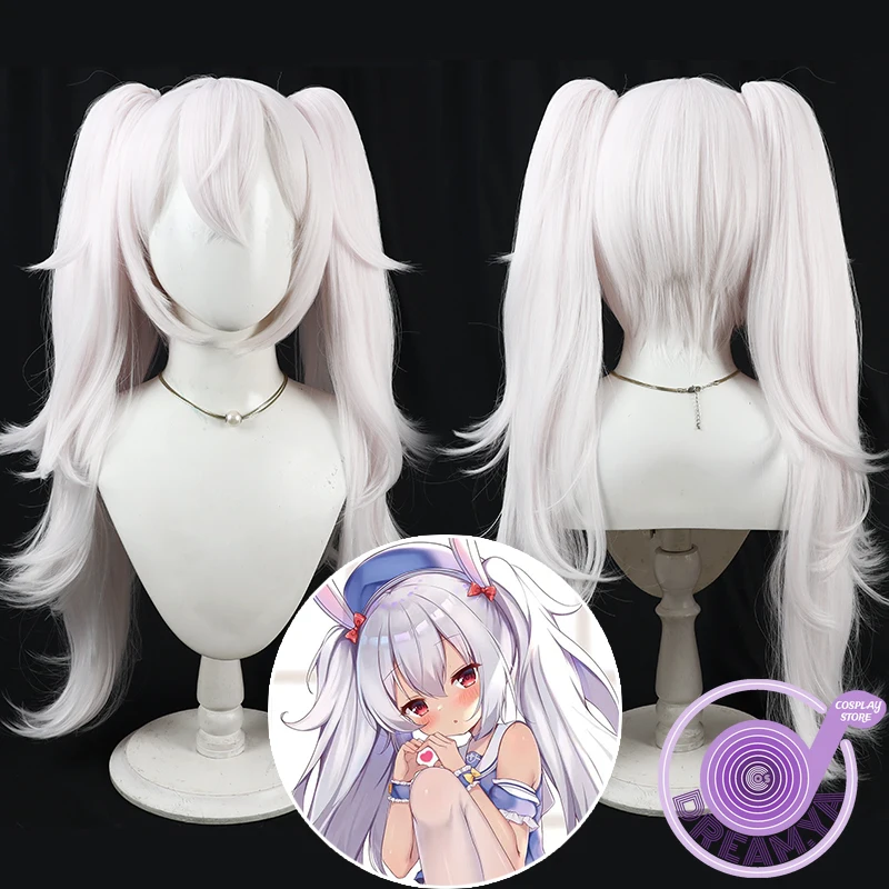 

USS Laffey Cosplay Wig Azur Lane Light Pink Ponytail Synthetic Hair Heat Resistant Halloween Headwear Role Play + Free Wig Cap