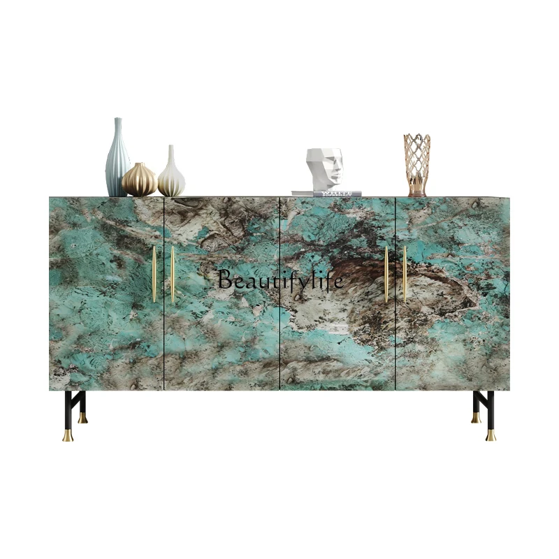 Light luxury entrance cabinet Small apartment living room painted storage cabinet Italian style