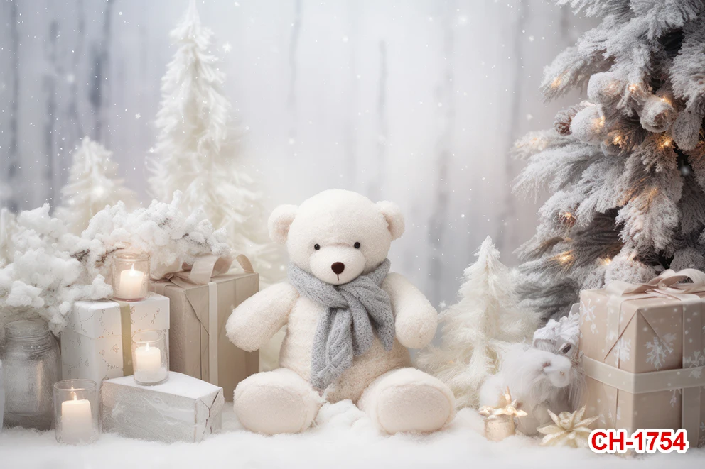 Рождественская фотография Фон окно милый медведь подарки блестящая Рождественская елка дети семейный портрет Фотостудия