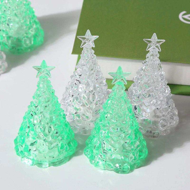 448B LED Electronic Candle Light Christmas Tree Shaped Desktop Ornament Decorations