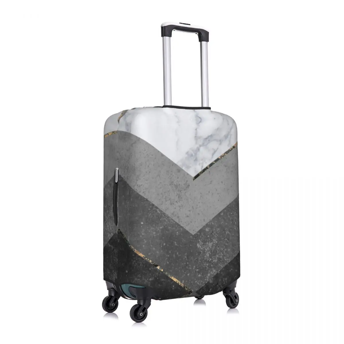 Custom Cute Marble Gray Copper Black Gold Luggage Cover Protector Dust Proof Abstract Pattern Travel Suitcase Covers