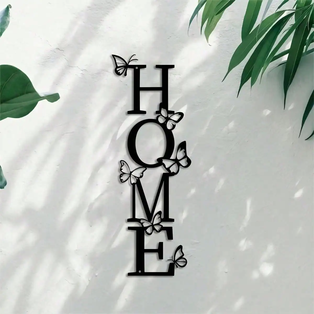 Metal Butterfly Wall Art Fade Resistant Waterproof Modern Vertical Iron Decor for Bedroom Bathroom Living Room Home Decoration