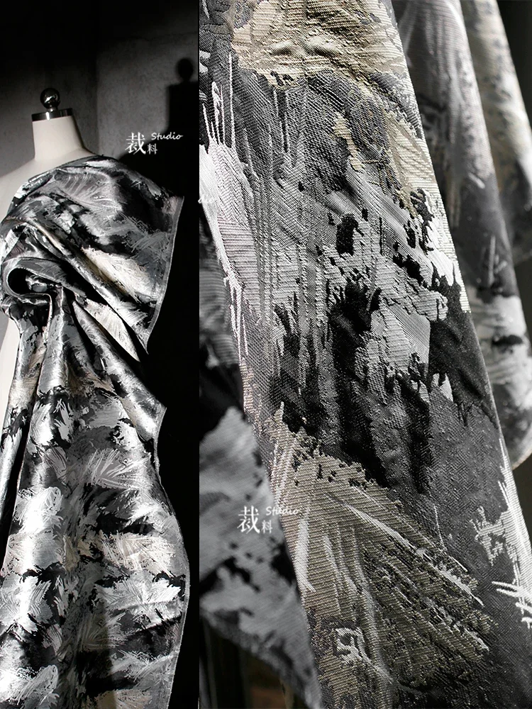 

Двусторонняя жаккардовая текстура, хрустящий силуэт одежды, дизайнерская оптовая продажа, ткань «сделай сам», аппечка, швейная ткань, материал метров