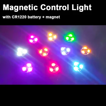 3 Stück magnetische Kontrollleuchte, superhell, 3 LEDs, kabellose LED-Lampe mit CR1220-Batterie, Magnet, DIY Bandai Gunda Roboter/Sandtisch-Modell