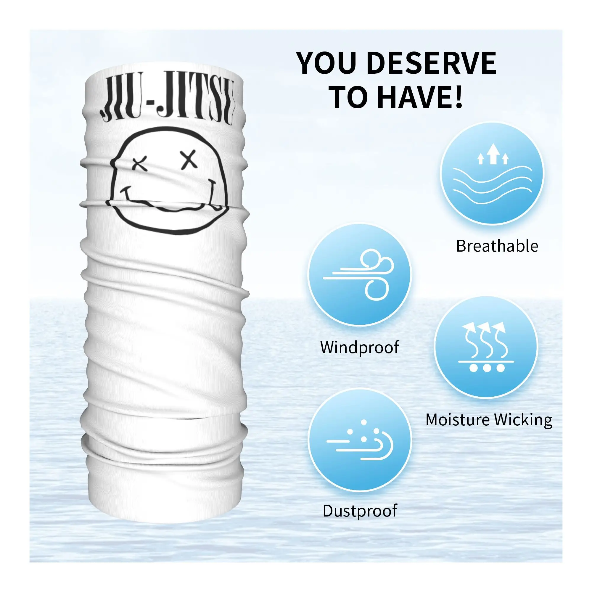 جيو جيتسو البرازيلي - رائحة مثل جيو جيتسو (BJJ) باندانا غطاء الرقبة التفاف وشاح قناع الوجه متعدد الوظائف تشغيل الكبار تنفس