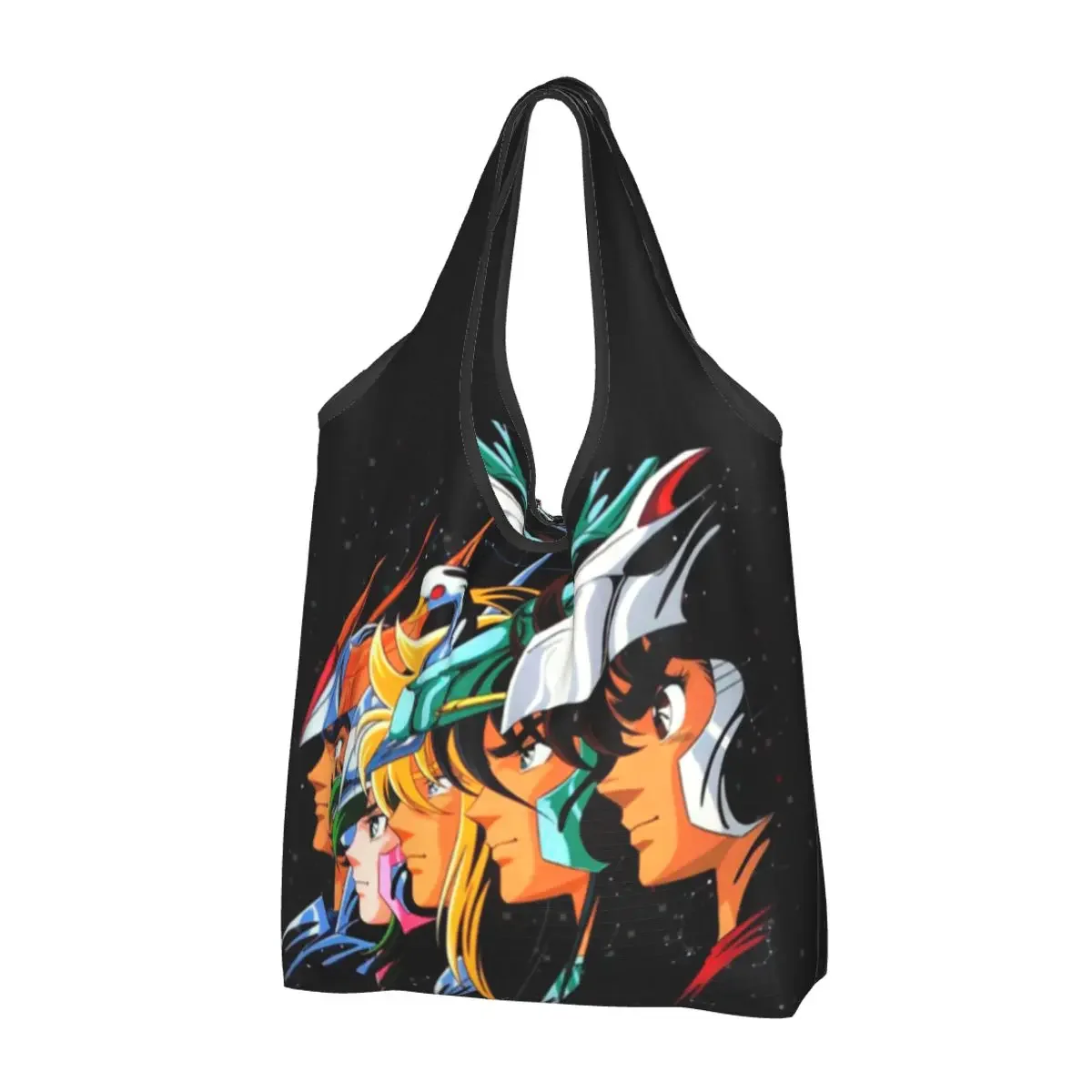 

Knights Of The Zodiac Groceries Tote Shopping Bag Women Custom Saint Seiya Manga Shoulder Shopper Bag Big Capacity Handbags