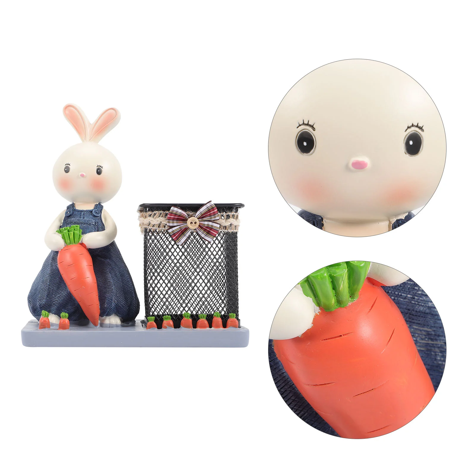 

Pen Compact Pen Holder Resin Metal Desktop ganizer Bunny Decoration Stationery Storage Tidy Desk Accessories