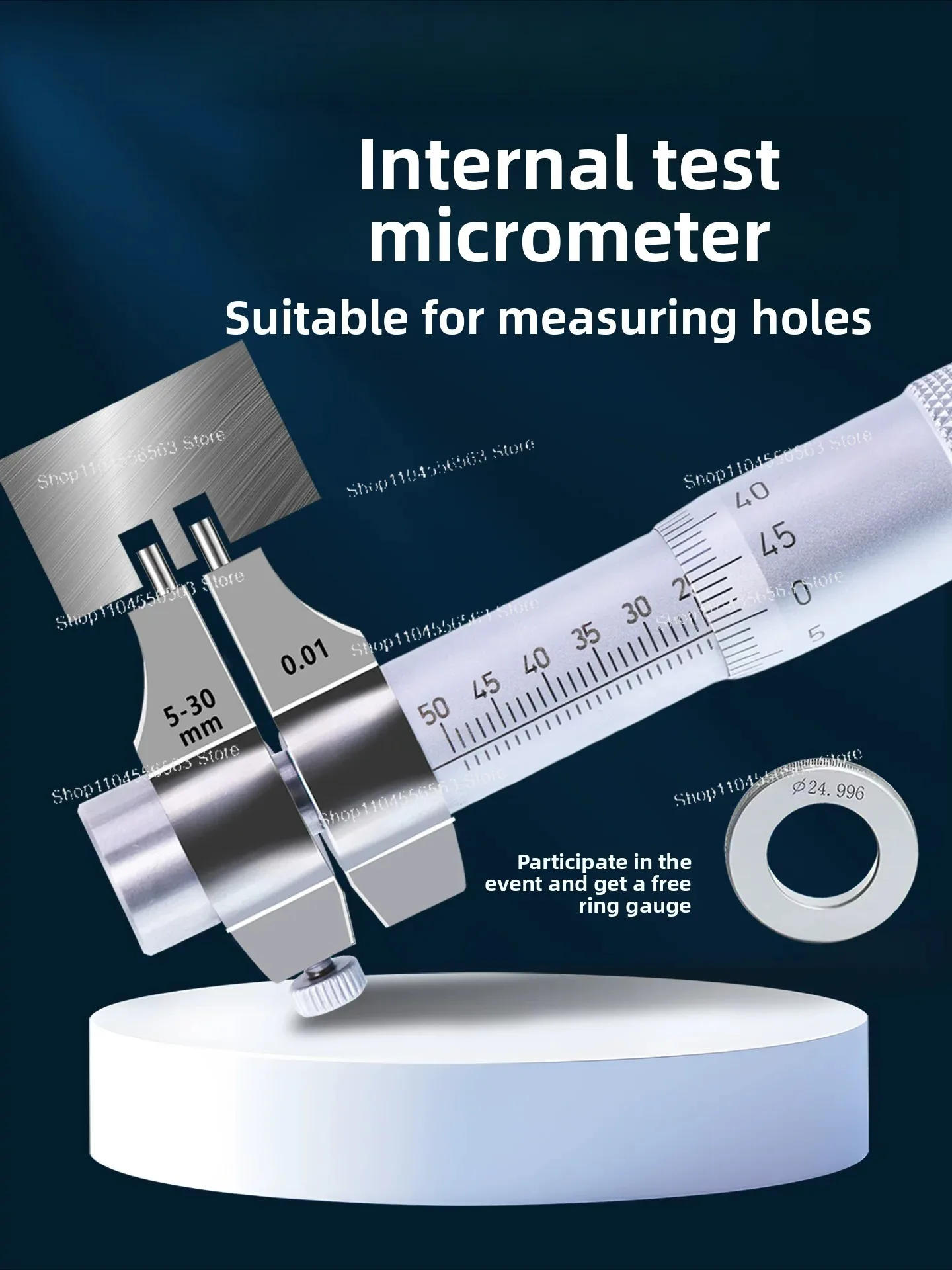 Inner Measurement Micrometer Probe Accessories, High Precision Alloy Surface Inner Hole Measuring Tool
