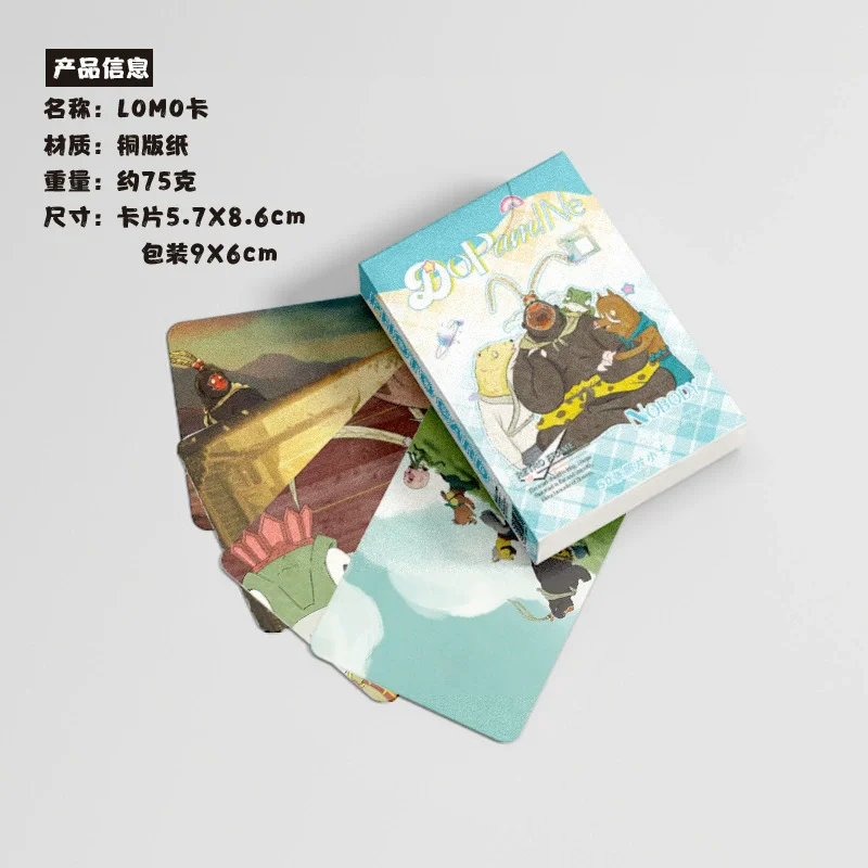 

55PCS Langlang Mountain Nobody Anime Holographic Photocard Set Cartoon Animal Collectible LOMO Cards for Fans And Gifting
