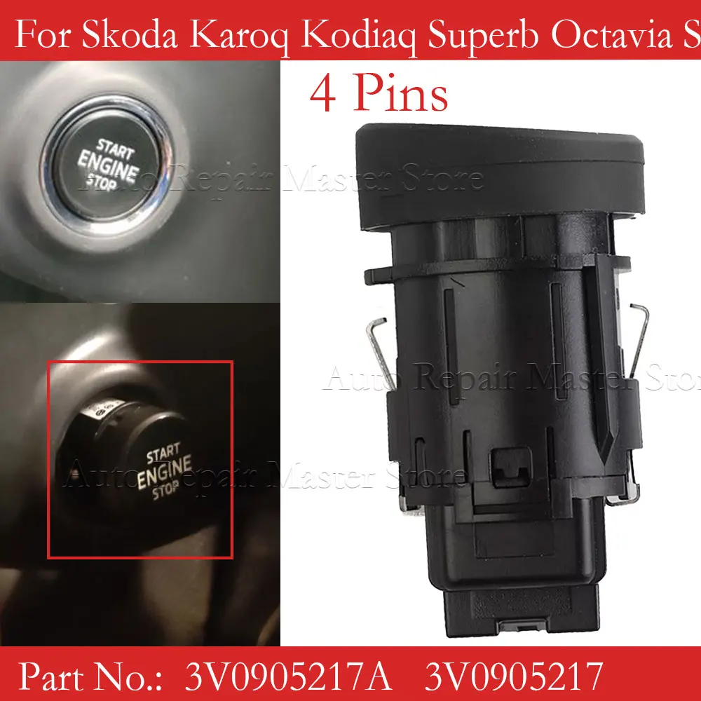 3V0905217A 3V0905217 Auto Engine Start Stop Ignition Switch Button For Skoda Karoq Kodiaq Superb Octavia Scala Car Accessories