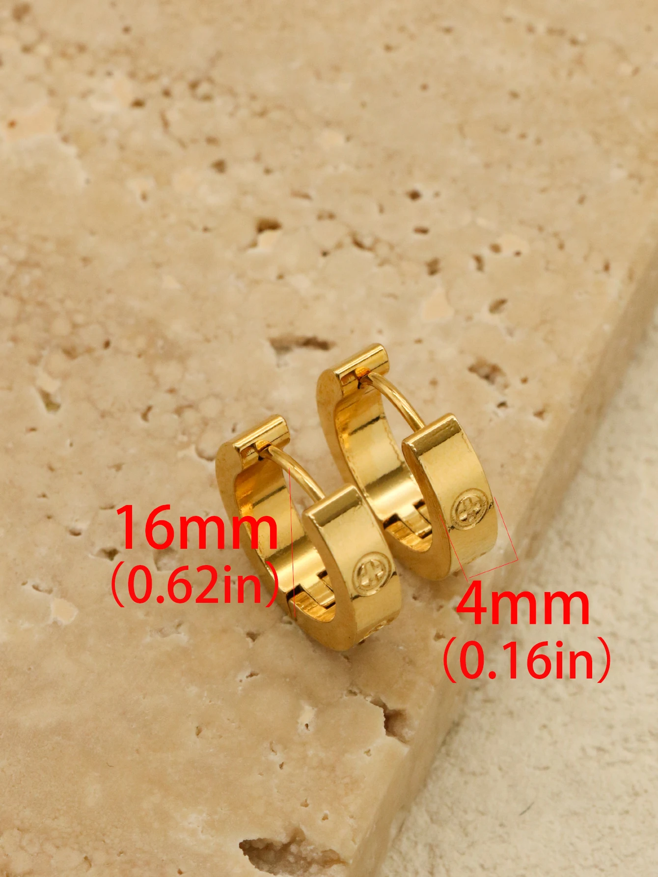 2024 PZPC Fashion Stainless Steel Classic Women Lady  Earrings Cross Earrings Golden Color