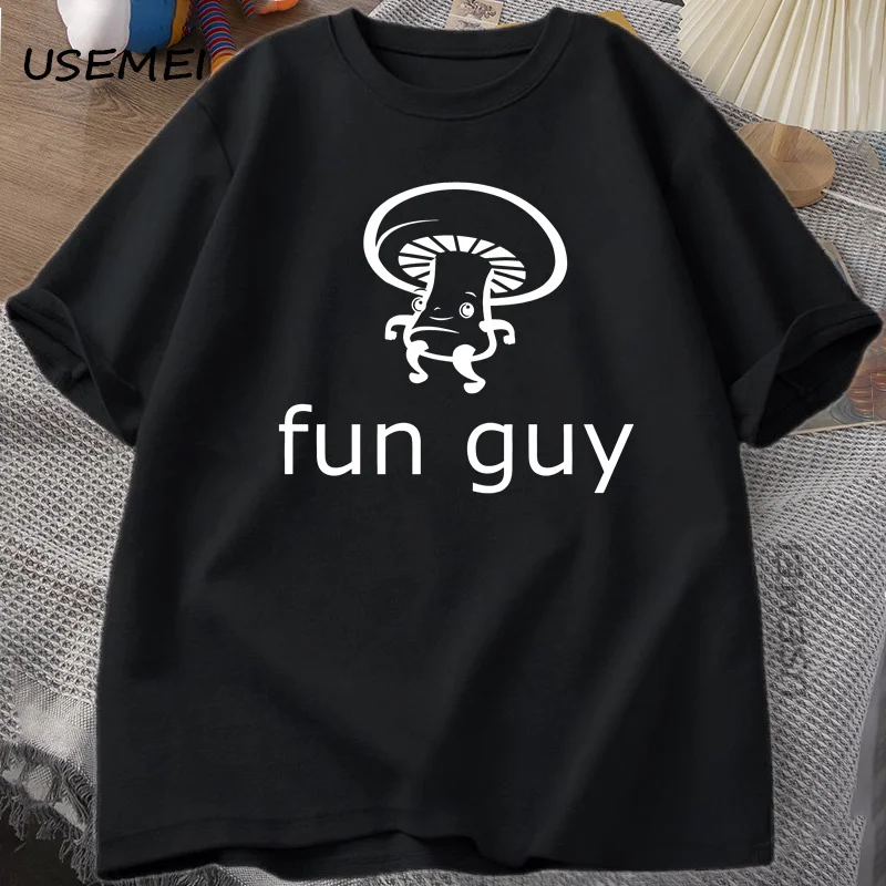 

Fun Guy Funny T Shirt Screenprinted Mushroom Humor Tee Gifts for Guys Gifts for Men Funny Mushroom Tee Funguy T-Shirt Fungi Pun