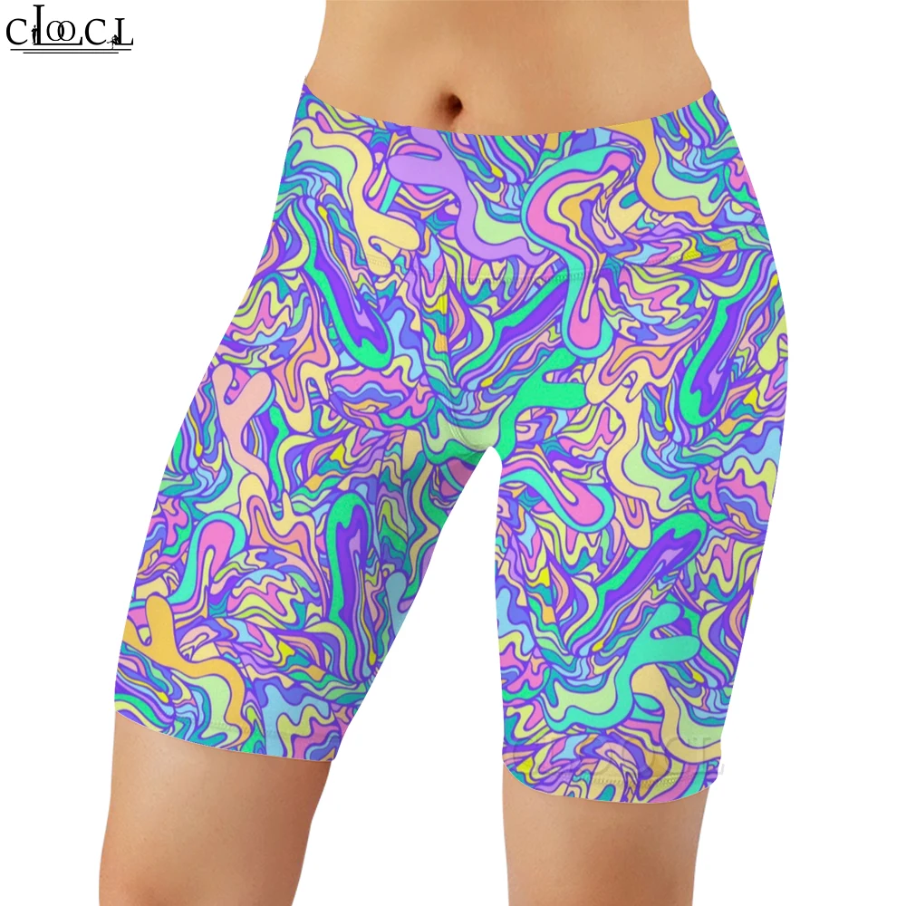 

CLOOCL Fashion Sweatpants Women Legging Abstract Colorful Graphics Print Casual Legging Female Gym Workout Stretch Skinny Shorts