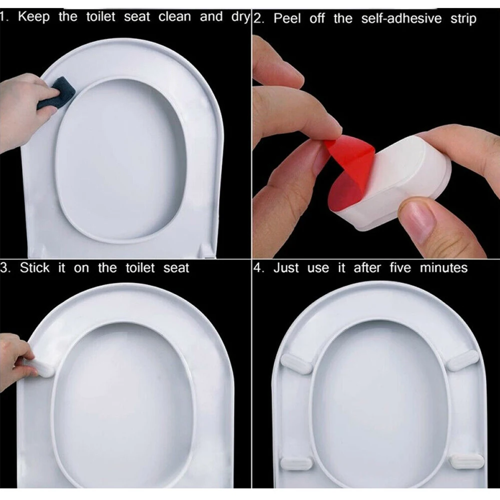4pcs Toilet Seat Buffer Replacement Bumpers for Bathroom Hardware Offering Reliable Adhesion and Anti Slip Function