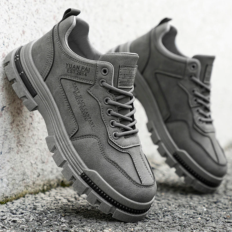 High-top Men's Versatile and Comfortable Hiking Boots, Outdoor Fashion Trendy Thick-soled Casual Sports Shoes